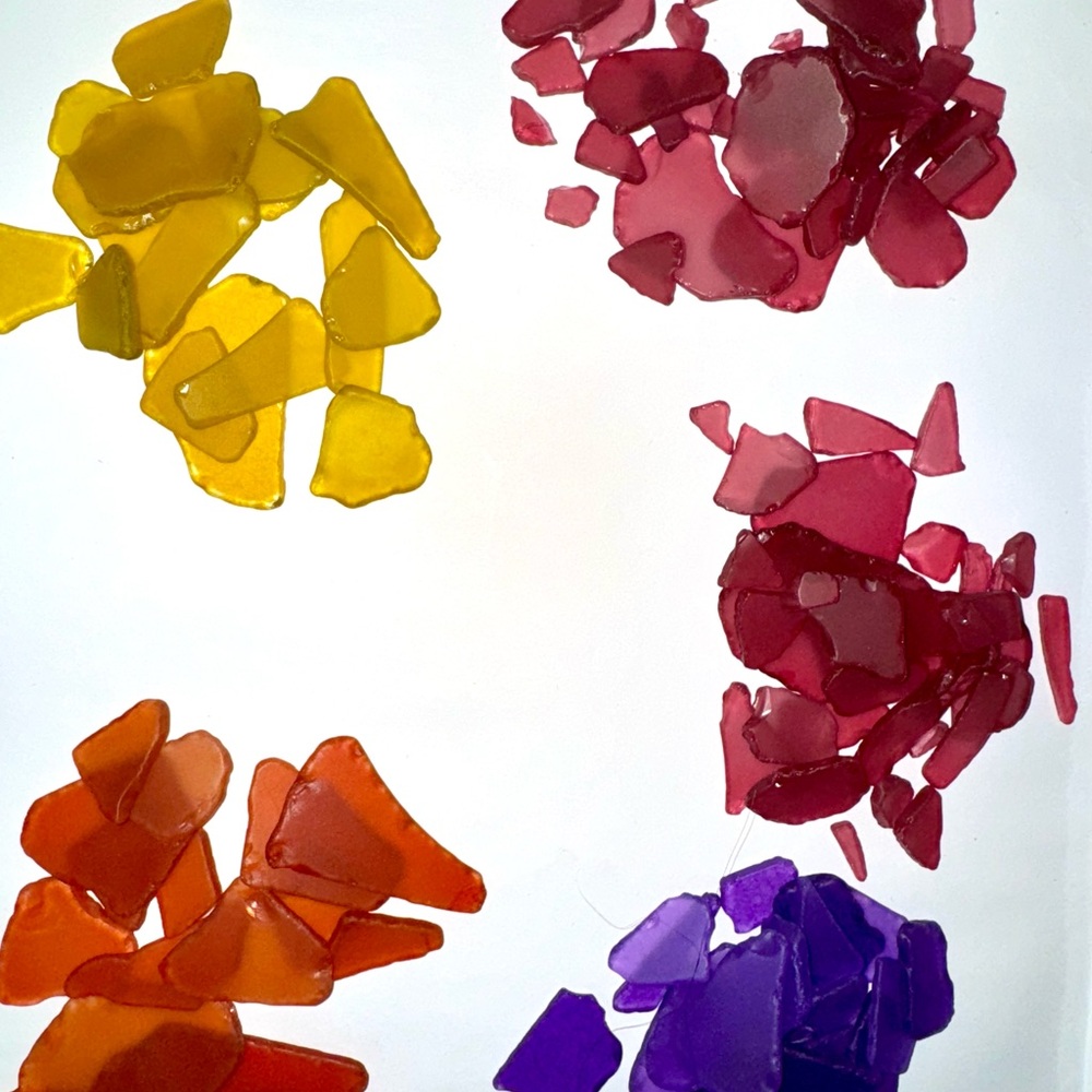 Colored sea glass 1lb, 14.6 ounces, see description
